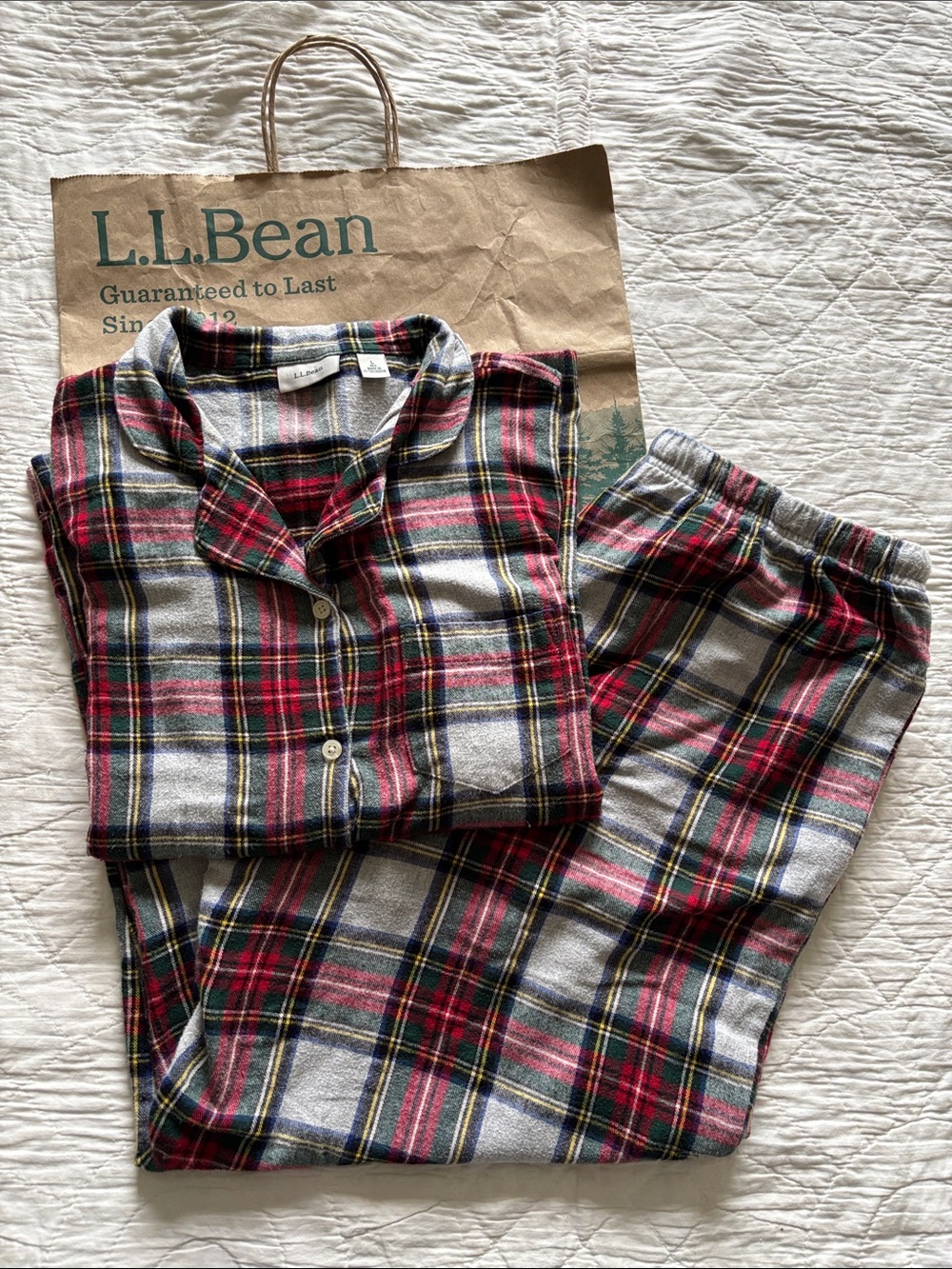 LL Bean Scotch Plaid Flannel PJ Set